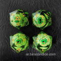 Bescon Sharp Siquid Core Core Rolling Eyelling Dice ، Resin polyhedral Dice D20